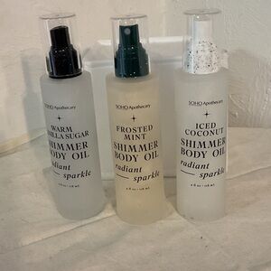SOHO Apothecary Shimmer Body Oil 3 Piece Set, 4fl.oz./118ml each, NWOB